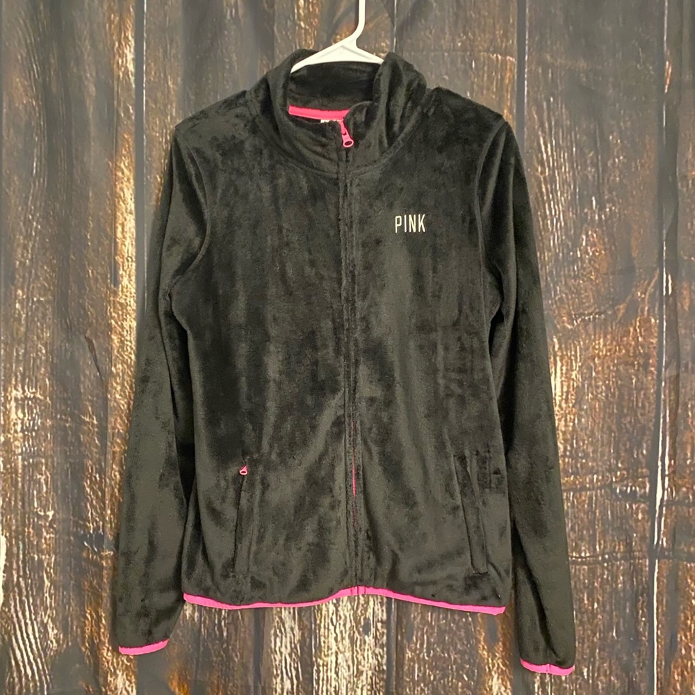 PINK Full-Zip Teddy Jacket
